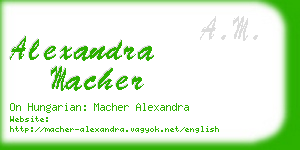 alexandra macher business card